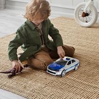Coche de Policía de Juguete de Fricción 1:14 con Puertas que se Abren, Luces y Sonidos, Vehículo de Juguete de Plástico para Niños, Coche de Juego Divertido con Características Realistas