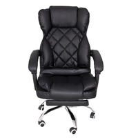 Chaise de bureau exécutive noire moderne, ergonomique, en cuir PU, design racing, multifonctionnelle, réglable en hauteur, personnalisation possible