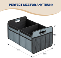 Organisateur de coffre de voiture avec couvercle, tissu Oxford 600D, boîte de rangement pliable avec base antidérapante pour SUV, camion, véhicule