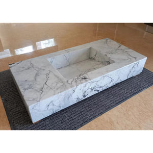 Lavabo de Mármol Gris Calacatta, Pedestal de Baño, Lavabo de Mármol Natural - Product Image 5