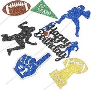 Adornos de Cupcakes con Purpurina de Fútbol Americano, Decoración para Fiestas de Cumpleaños, Baby Shower, Fiestas Infantiles con Temática Deportiva de Rugby - Product Image 2