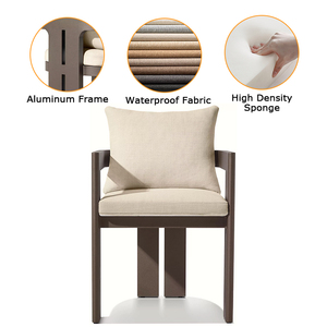 Tavoli e sedie all'aperto <span class=keywords><strong>in</strong></span> alluminio cortile Villa <span class=keywords><strong>tavolo</strong></span> lungo per il tempo libero all'aperto sedie da pranzo sulla terrazza mobili impermeabili - Product Image 4