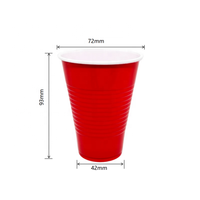 Tasse de fête en plastique jetable à double paroi de 7 oz avec logo personnalisé américain Plusieurs couleurs PP/PS Tasse de fête rouge pour fête de Pâques