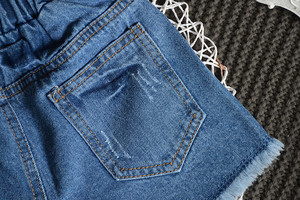 Shorts de Mezclilla con Ribete para Niñas, Venta al Por Mayor, para Verano - Product Image 5
