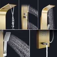 Douche murale intelligente à température constante en acier inoxydable 304 brossé chromé de style européen, design moderne, avec fonction pluie numérique