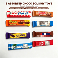 Jouets Squishy de Noël en forme de barre de chocolat, styles variés, à rebond lent, anti-stress, jouet sensoriel de collection pour cadeaux de fête