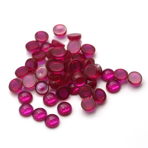 500 piezas al por mayor, cabujones redondos de rubí sintético de laboratorio, cuentas de piedra de corindón sueltas, diamantes - Product Image 1