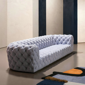 Set di Divani <span class=keywords><strong>Chester</strong></span> Moon di Design Lussuoso, Divani per Soggiorno, Mobili Antichi per la Casa, Panca in Tessuto e Pelle Moderna - Product Image 3