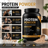 Proteína de Soya y Suero en Polvo 500g, Suplemento Alto en Proteínas para Desarrollo Muscular, Recuperación Post-Entrenamiento y Control de Peso