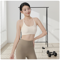 Soutien-gorge de sport respirant BR498 pour femme avec coussinets amovibles, fines bretelles et dos croisé