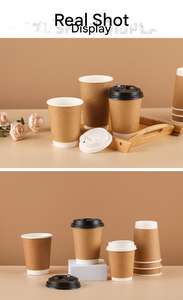 Vaso de Papel Desechable Personalizado para Café Árabe, Vaso de Papel de Doble Pared para Bebidas Calientes y Frías, Comestible, con Tapa - Product Image 6
