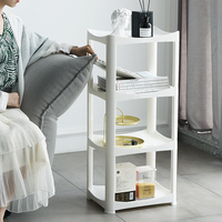 Chariot de rangement à 5 niveaux pour bureau et salle de bain, en acier inoxydable et fibre végétale, durable, design moderne, étagère d'angle