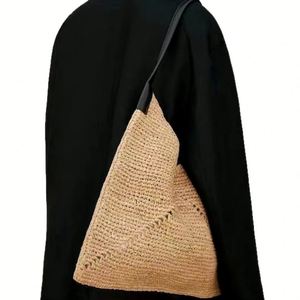 Sac en paille de raphia OEM pour femme, grand sac à bandoulière pour le sport et les jeux - Product Image 4