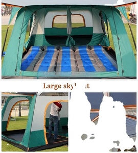 Nueva Carpa Extra Grande <span class=keywords><strong>LA</strong></span> 2026 para 8+ Personas, Tipo Cabaña Familiar, 2 Habitaciones, 3 Puertas, 3 Ventanas con Malla, Doble Capa, Ideal para Picnic al Aire Libre - Product Image 5