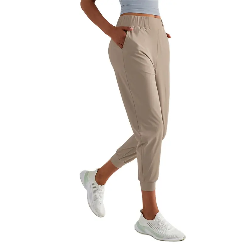 Pantaloni larghi casuali con tasca per la protezione solare ad alte vendite pantaloni a cono femminili pantaloni anti-flangiati a nove punti a vita alta con piedi piccoli