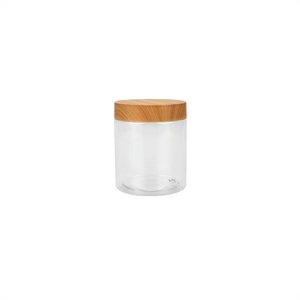 Frascos de Plástico PET de Boca Ancha de 4oz, 5oz y 8oz con Tapas de Imitación Madera para Envasar Cremas Faciales, Polvos Sueltos y Lociones - Product Image 4