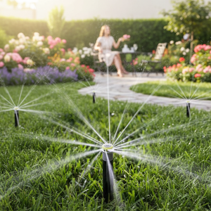 Aspersor Giratorio Ajustable de 360 Grados, Antiobstrucción, Duradero, Ahorrador de Agua, para Riego de Grandes Áreas de Jardín, Color Negro - Product Image 5