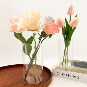 Designer Clear Crystal Flower <strong>Vases</strong> Extra Large Glass <strong>Vase</strong> Large Cylindrical Glass <strong>Vases</strong> For Weddings Centerpiece - Product Image 3