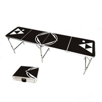 Table de jeu de bière pong pliable en aluminium de 8 pieds, table de pique-nique, logo personnalisé, mobilier d'extérieur moderne pliable de qualité supérieure, durable