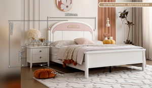 Ensemble de chambre d'enfant haut de gamme personnalisé pour garçons et filles, lit moderne en pin bleu, table de chevet avec armoire à trois portes - Product Image 3