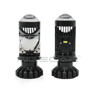 AILECAR Phare à lentille de projecteur Bi LED D2C haute luminosité T2 Mini 6000LM 6000K 12V 45W Ampoule