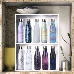 Bouteilles d'eau de sport en acier inoxydable à double paroi sous vide, série bois, écologiques, avec impression colorée - Product Image 3