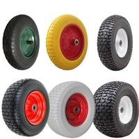 Personnalisable 6 8 10 12 13 16 pouces PU polyuréthane mousse anti-crevaison plat roue libre pour brouette outil chariot roue