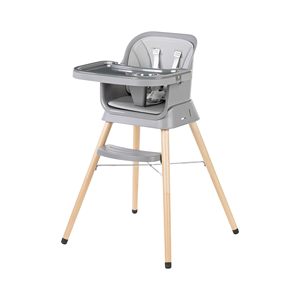 Chaise haute pour bébé en plastique moderne avec siège rehausseur et conception de sécurité, base pliable portable pour la salle à manger et l'utilisation au sol - Product Image 1