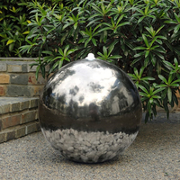 Fontaine sphérique en acier inoxydable de 400 mm pour jardin, décoration de fontaine d'eau extérieure, boule en acier, fontaines modernes