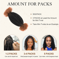 # Rambut Manusia Afro Kinky Bulk Coklat 30/1B/30 untuk Kepang dan Dreadlocks, Alami dan Lembut, Sudah Di-Fluffing, Rambut Spring Twist