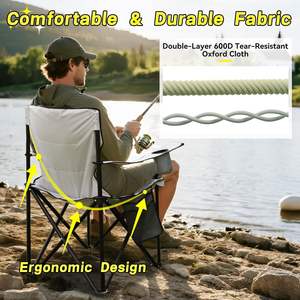 <span class=keywords><strong>Silla</strong></span> portátil de alta calidad para exteriores, asa derecha, bolsa refrigeradora lateral grande, plegable para acampar, Senderismo, talleres, pesca - Product Image 4
