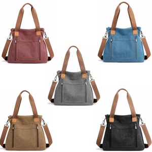 Bolsa de Tela de Algodón de Alta Calidad - Elegante, Resistente, Impermeable, con Cremallera, Bordado, Asas Reforzadas, Interior Espacioso para Compras - Product Image 1