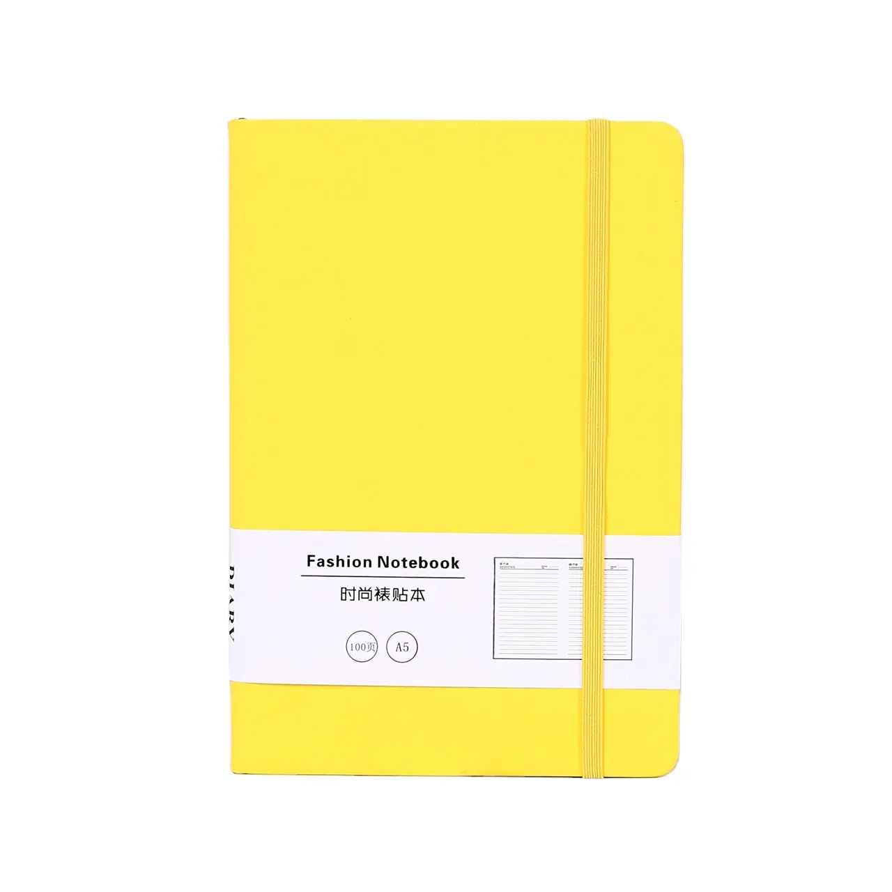 מחברת צהובה Berserk בעיצוב מותאם אישית מחברת קטנה בכריכה קשה עם תפירת אוכף לוגו מותאם אישית מיני מחברת מותאמת אישית