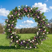 Décoration florale artificielle pour mariage, guirlande de verdure artificielle, rangée de feuilles vertes et blanches, décoration florale en forme de U pour arche