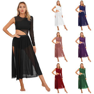Vestidos de traje de baile lírico moderno para mujer, Ropa de baile para competición de patinaje artístico, clase de baile, puesta en escena - Product Image 1