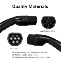 Câble de charge pour voiture électrique standard européen, type 2, chargeur EV portable 7KW 11KW 22KW, chargeur EV intelligent portable à charge rapide