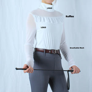 Tapis de selle équestres uniques ARLAN, chemises de polo à manches longues pour femmes, vêtements d'équitation - Product Image 1
