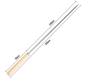 Etiqueta Privada mango de <span class=keywords><strong>madera</strong></span> de barbacoa de acero inoxidable de pinchos palos herramientas accesorios de barbacoa - Product Image 6