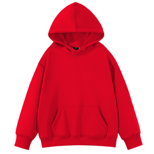 Sudadera con capucha para mujer con logotipo personalizado liso rojo pulóver personalizado - Product Image 1