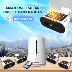 4CH Wireless Solar kamerasystem 4MP HD Solar Power Kamera Zwei-Wege-Audio Unterstützung für die menschliche Erkennung <span class=keywords><strong>P2P</strong></span> CCTV Solar Überwachungs kamera - Product Image 3