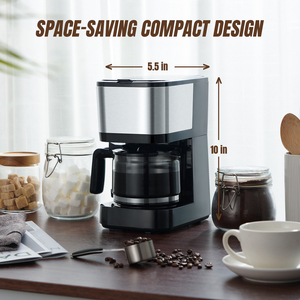 <span class=keywords><strong>Cafetière</strong></span> <span class=keywords><strong>compacte</strong></span> programmable avec capacité de 5 tasses <span class=keywords><strong>Cafetière</strong></span> intelligente goutte à goutte - Product Image 5