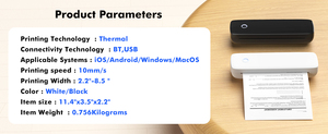 Impresora Térmica Portátil Personalizada de Papel A4 sin Tinta <span class=keywords><strong>para</strong></span> Documentos y Tatuajes, Compatible con 57-216 mm, Interfaz USB, iOS y Android - Product Image 3