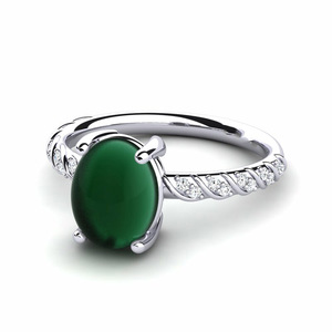 Proprietà dell'agata verde in argento Sterling 925 gioielli in pietra naturale di agata verde dell'oceano - Product Image 1