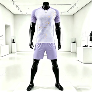 26 Maillots de football respirants et à séchage rapide personnalisés pour hommes, T-shirts de football anti-humidité 100 % polyester, vêtements de sport d'été - Product Image 1