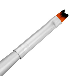Pinceau à gel pour nail art français demi-lune classique, manche métallique, virole sertie, en nylon, pour peinture au gel UV - Product Image 2