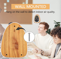 IAQ detektor asap Co2 warna kayu, Monitor karbon dioksida WiFi Tuya NDIR Sensor penganalisa karbon dioksida Meter untuk kehidupan pintar