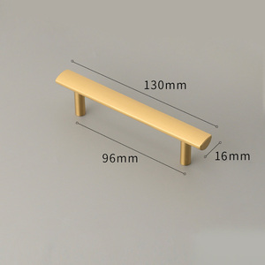 Juego de tiradores y palancas rectas de latón macizo dorado para muebles de dormitorio, <span class=keywords><strong>cocina</strong></span>, armarios y cajones - Product Image 2