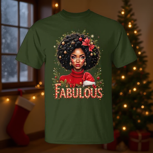 Camiseta navideña afroamericana Melanin Afro Sleigh Queen - Product Image 3