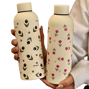Neue Edelstahl-Thermoskanne für Rotwein & Wasser, Gerade Form, Tragbar, Große Kapazität, Mädchenhaftes Instagram-Design - Product Image 1
