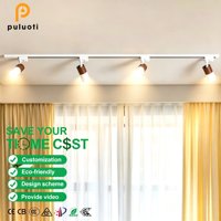 Spot LED sur rail en bois minimaliste japonais, rotatif, cylindrique, pour plafond, café, magasin, art mural, CRI 90 élevé